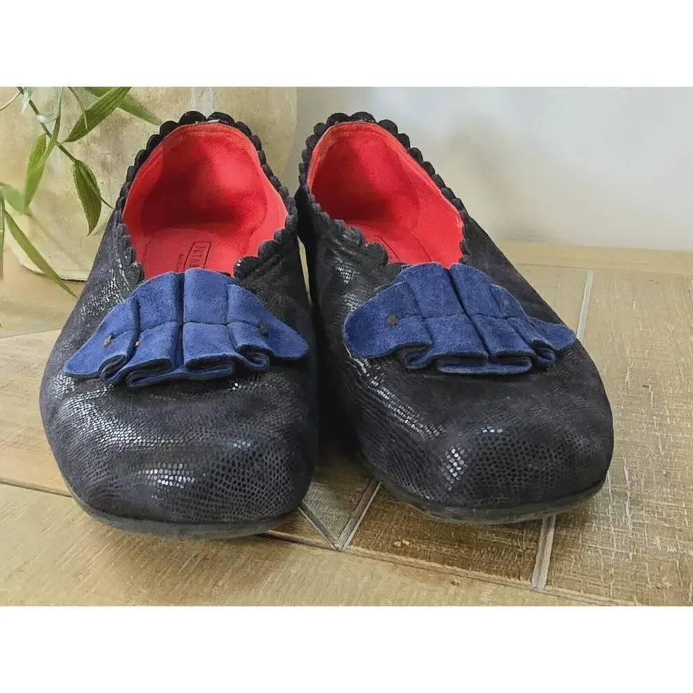 FUTABAYA LEATHER SLIP ON WOMENS US 7.5 EU 38 UNIQUE MADE IN ITALY RARE